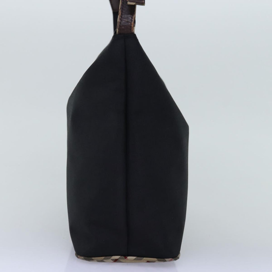 BurberrySs Nova Check Blue Label Shoulder Bag Nylon Black Beige Auth bs14387