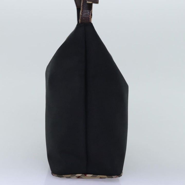 BurberrySs Nova Check Blue Label Shoulder Bag Nylon Black Beige Auth bs14387