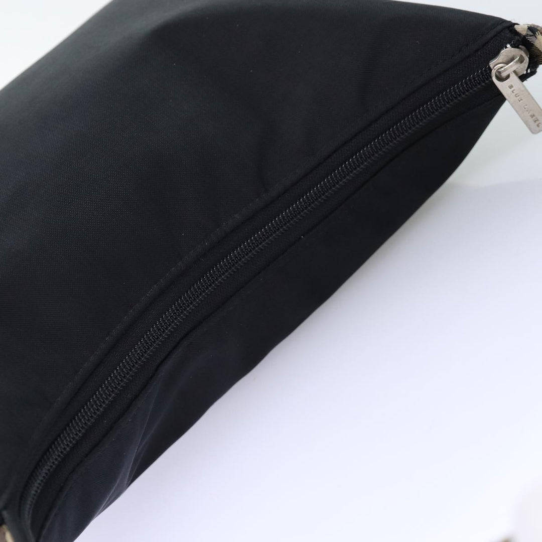 BurberrySs Nova Check Blue Label Shoulder Bag Nylon Black Beige Auth bs14387