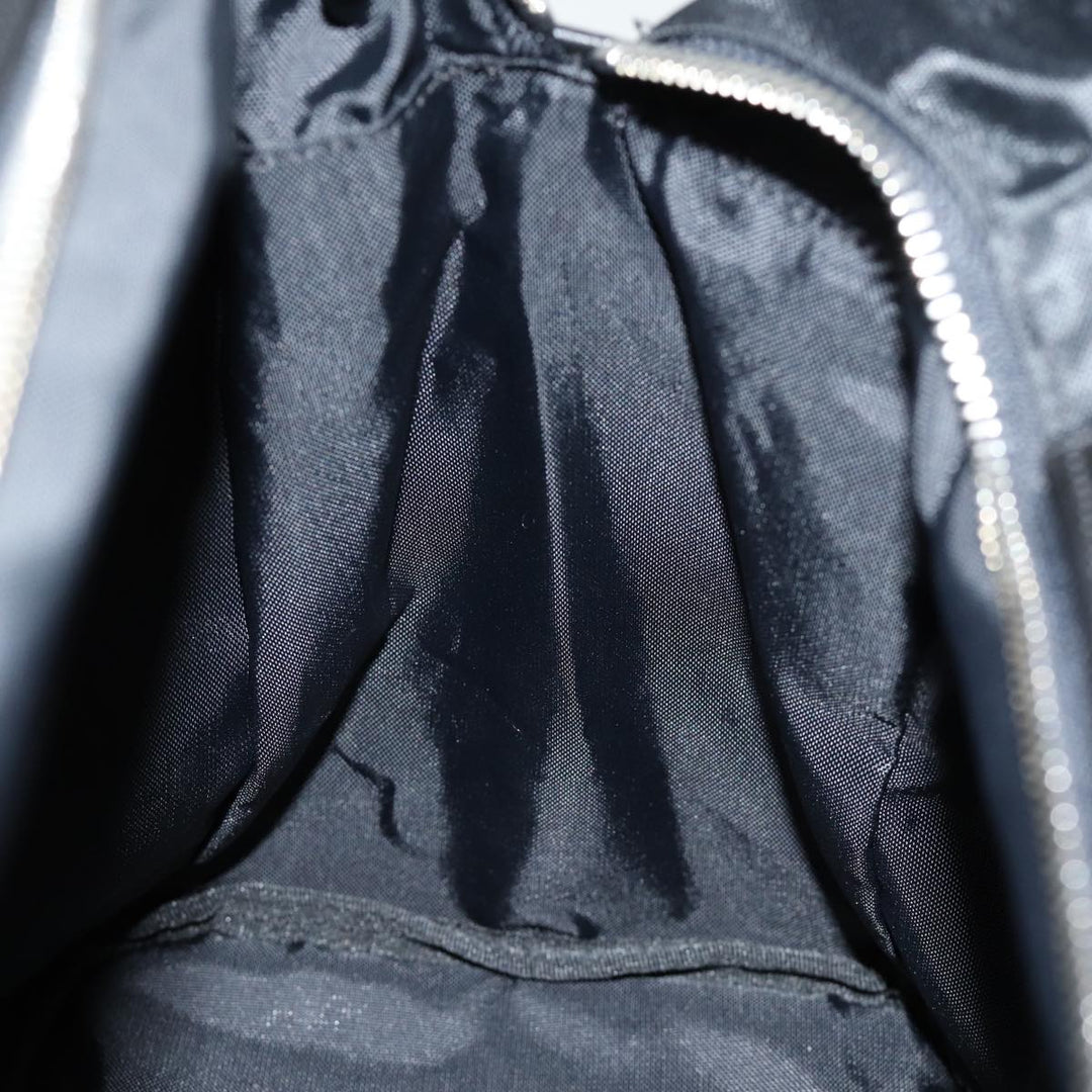 BurberrySs Nova Check Blue Label Hand Bag Nylon Black Beige Auth bs14388