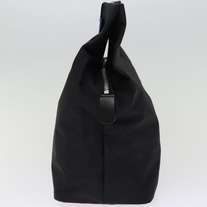 BurberrySs Nova Check Blue Label Hand Bag Nylon Black Beige Auth bs14388