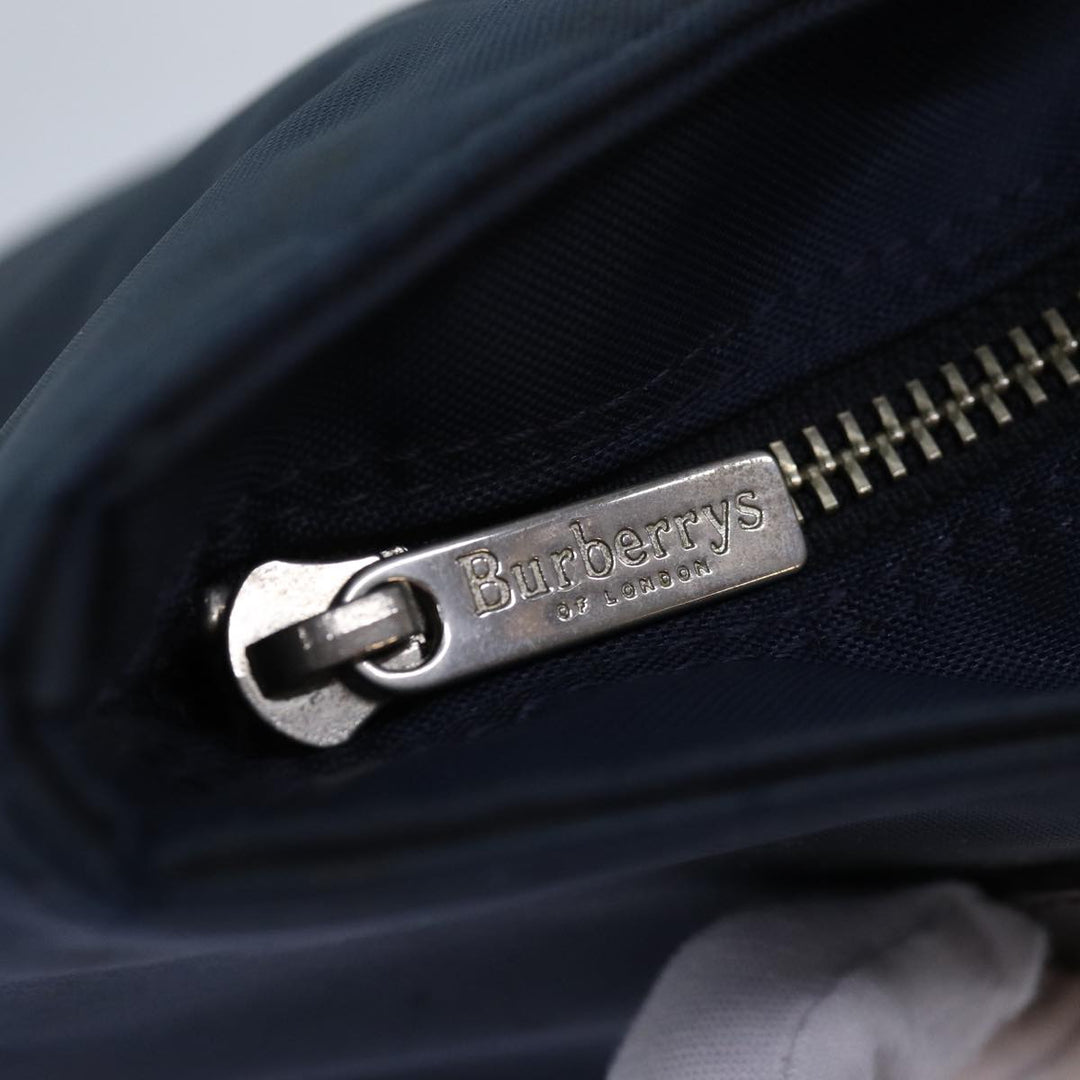 BurberrySs Nova Check Blue Label Tote Bag Nylon Black Beige Auth bs14389