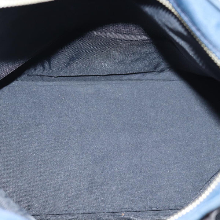 BurberrySs Nova Check Blue Label Tote Bag Nylon Black Beige Auth bs14389