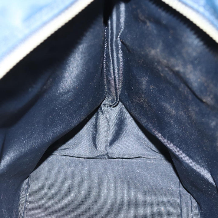 BurberrySs Nova Check Blue Label Tote Bag Nylon Black Beige Auth bs14389
