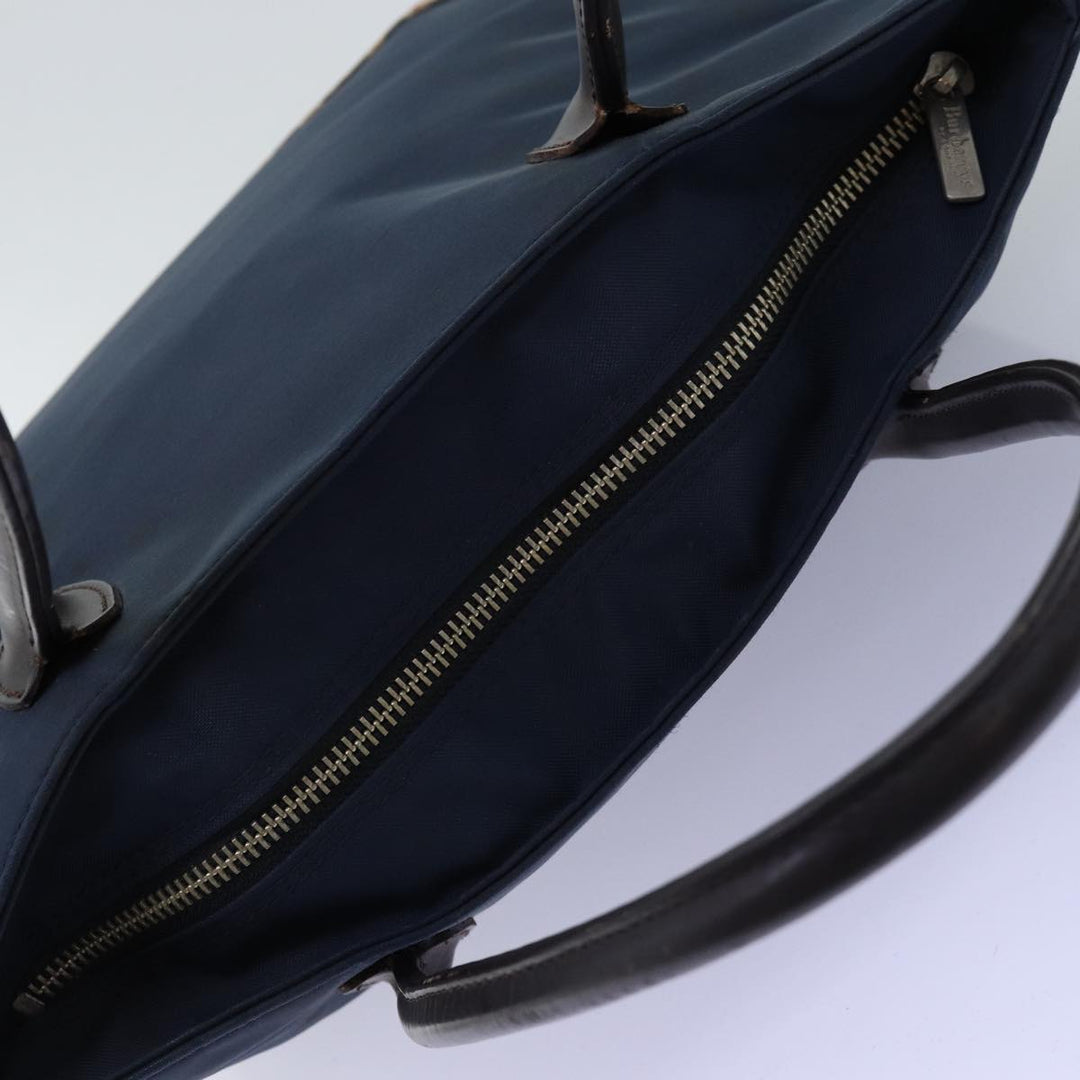 BurberrySs Nova Check Blue Label Tote Bag Nylon Black Beige Auth bs14389