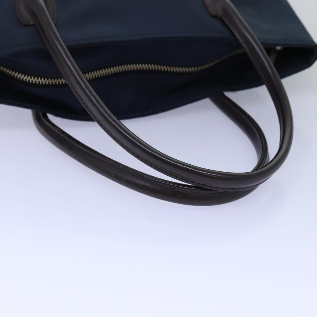 BurberrySs Nova Check Blue Label Tote Bag Nylon Black Beige Auth bs14389
