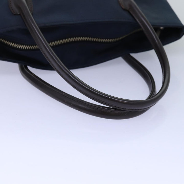 BurberrySs Nova Check Blue Label Tote Bag Nylon Black Beige Auth bs14389