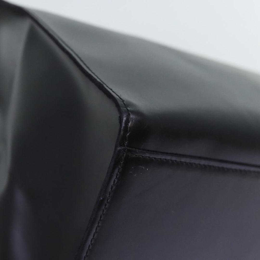 Chanel Hand Bag Leather Black CC Auth bs14401