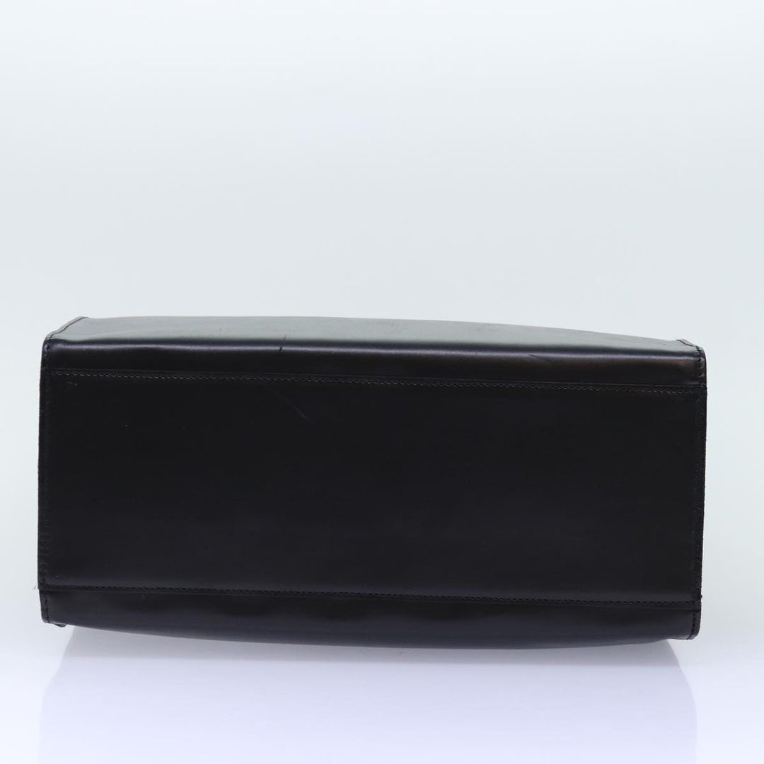 Chanel Hand Bag Leather Black CC Auth bs14401