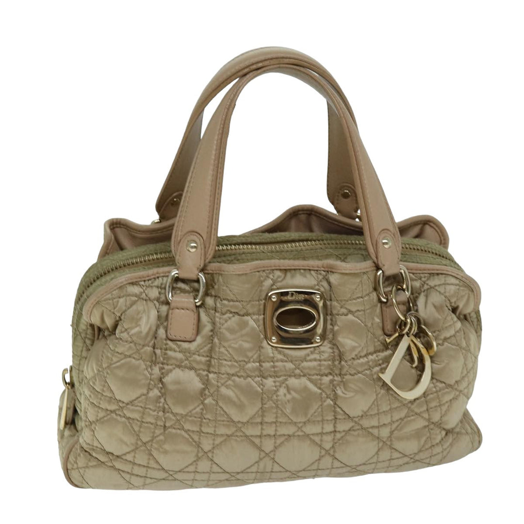 CHRISTIAN Top quality Dior Lady Top quality Dior Canage Hand Bag Nylon Beige Auth bs14404