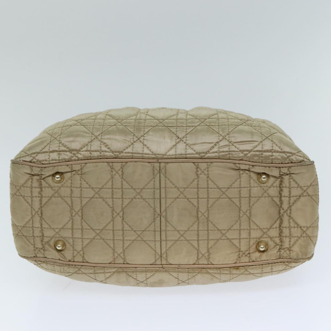 CHRISTIAN Top quality Dior Lady Top quality Dior Canage Hand Bag Nylon Beige Auth bs14404