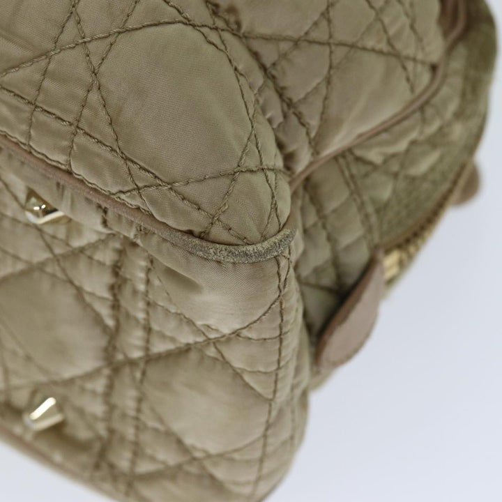 CHRISTIAN Top quality Dior Lady Top quality Dior Canage Hand Bag Nylon Beige Auth bs14404