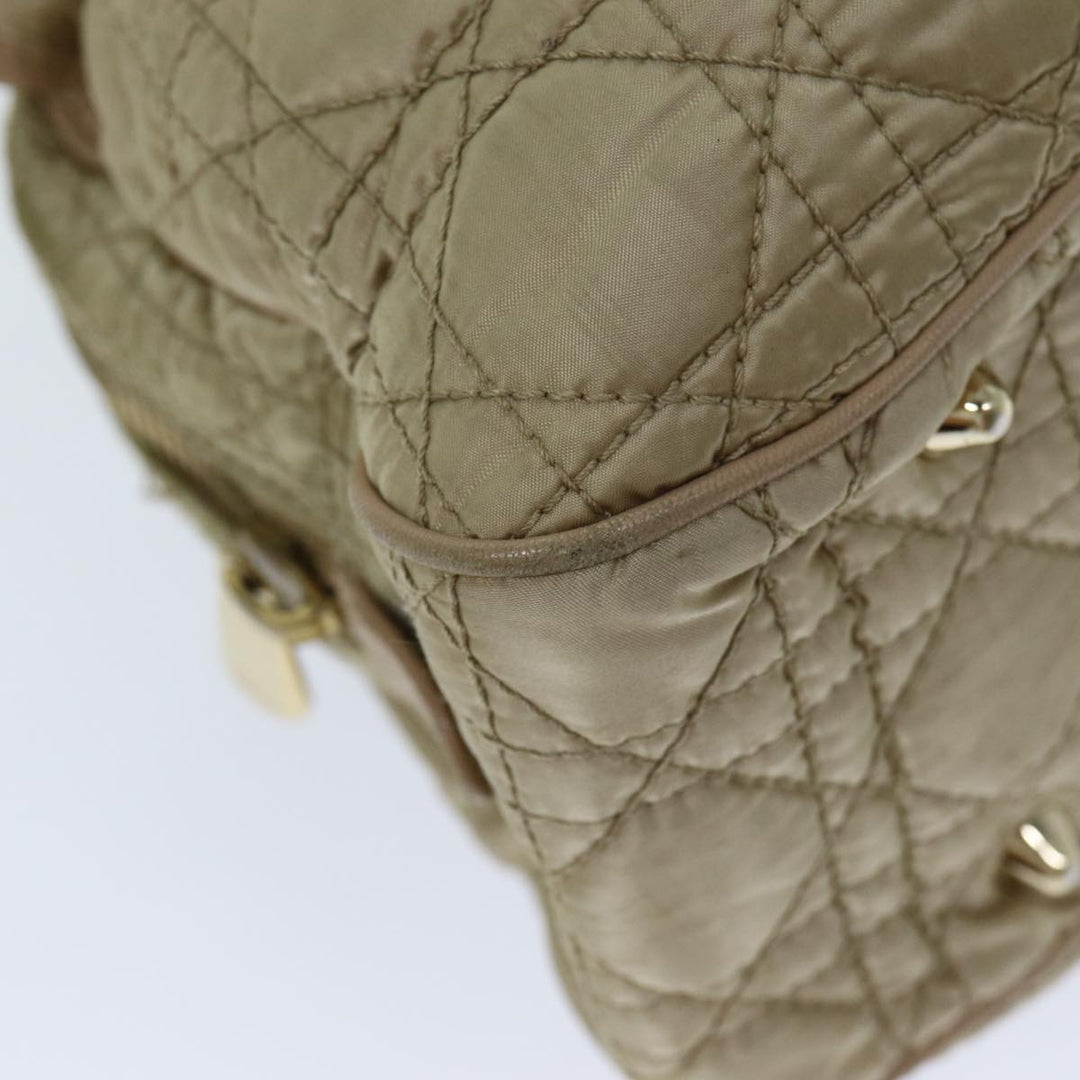 CHRISTIAN Top quality Dior Lady Top quality Dior Canage Hand Bag Nylon Beige Auth bs14404