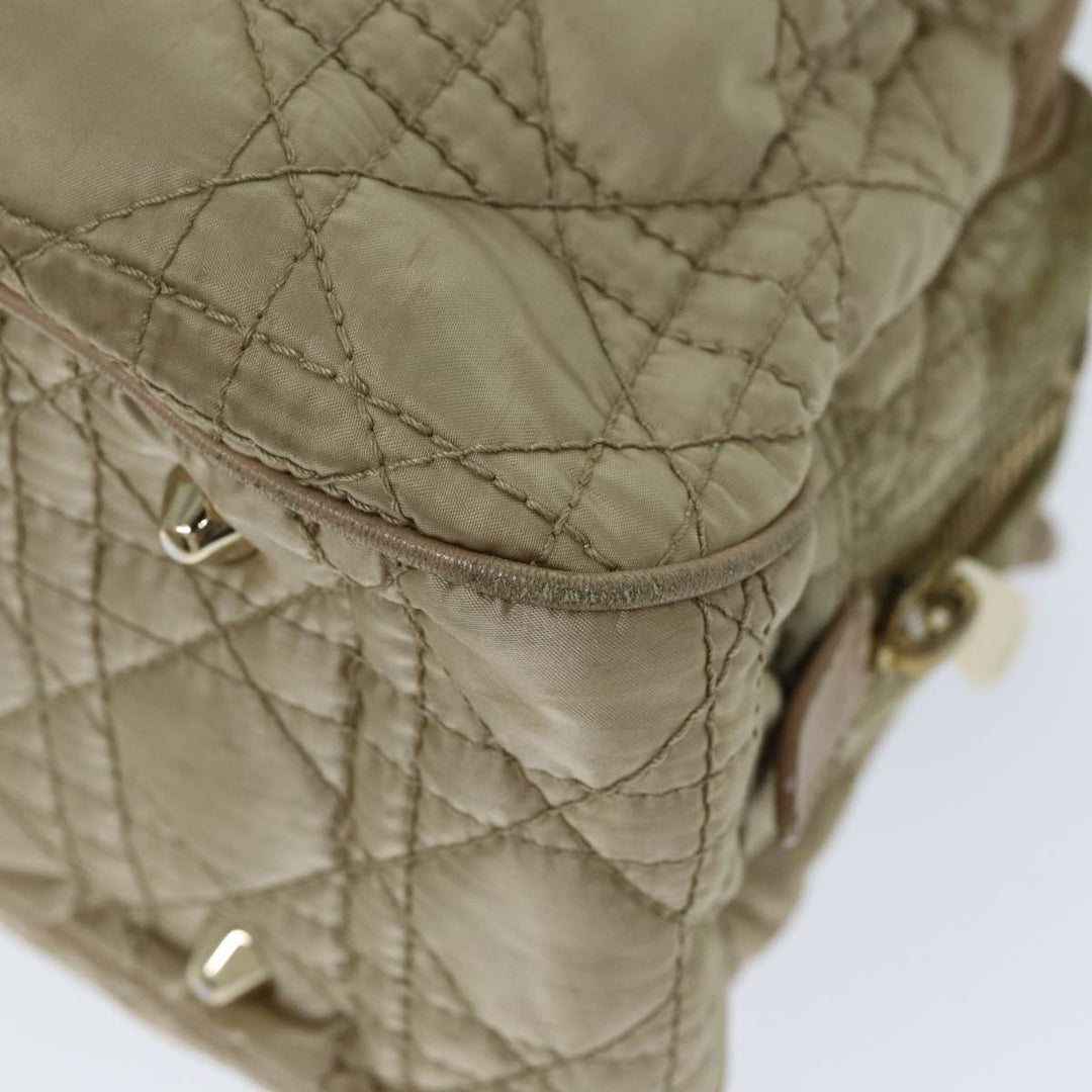 CHRISTIAN Top quality Dior Lady Top quality Dior Canage Hand Bag Nylon Beige Auth bs14404