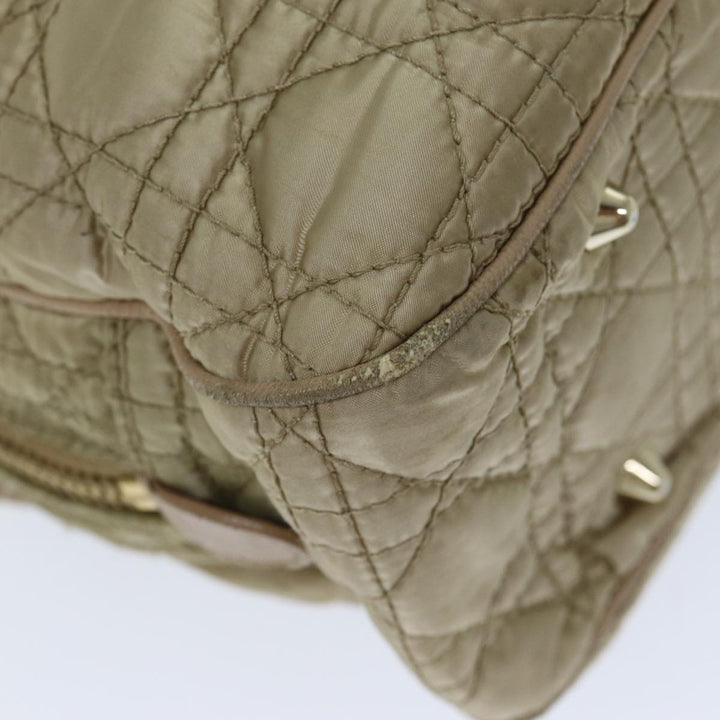 CHRISTIAN Top quality Dior Lady Top quality Dior Canage Hand Bag Nylon Beige Auth bs14404