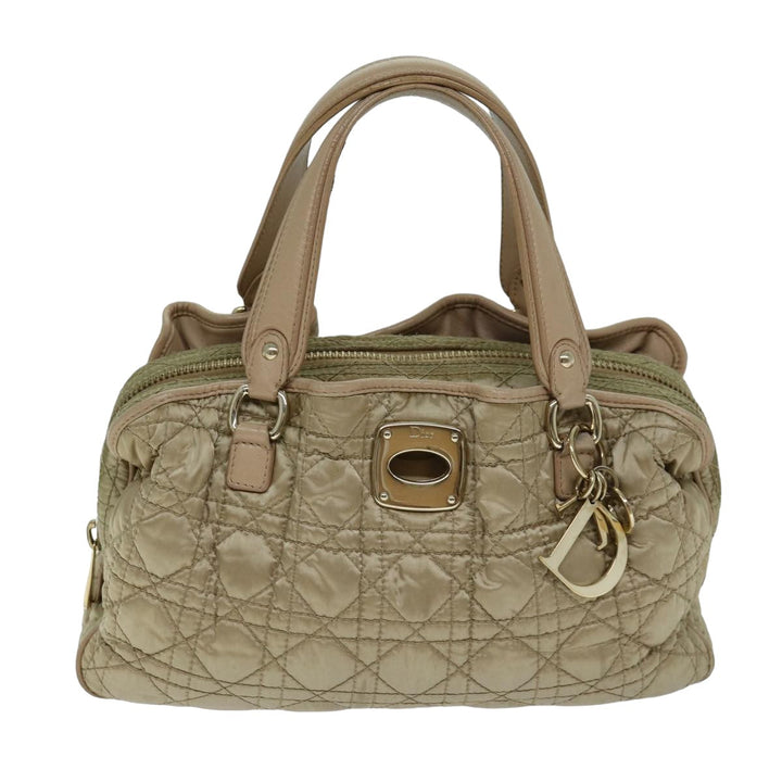 CHRISTIAN Top quality Dior Lady Top quality Dior Canage Hand Bag Nylon Beige Auth bs14404
