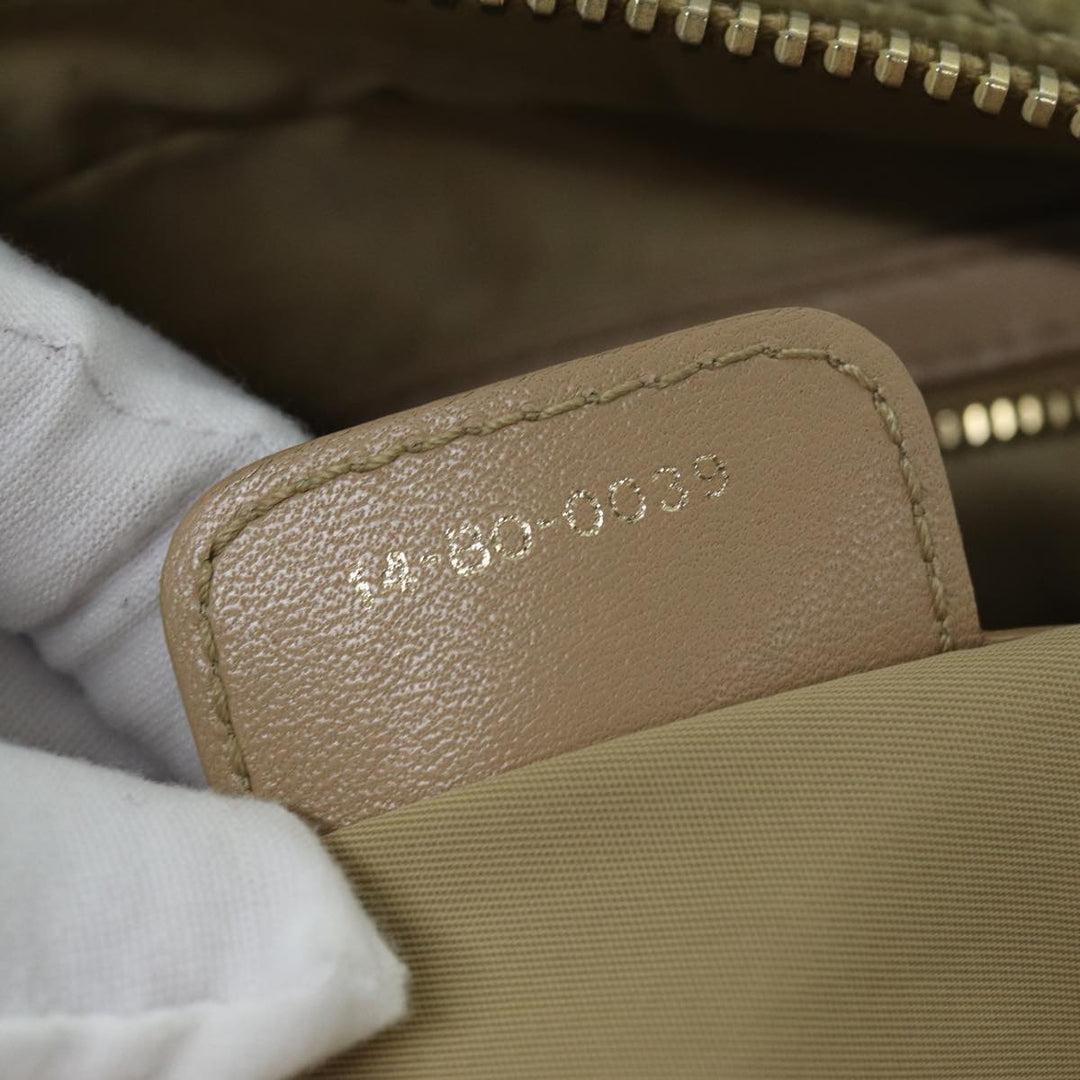 CHRISTIAN Top quality Dior Lady Top quality Dior Canage Hand Bag Nylon Beige Auth bs14404