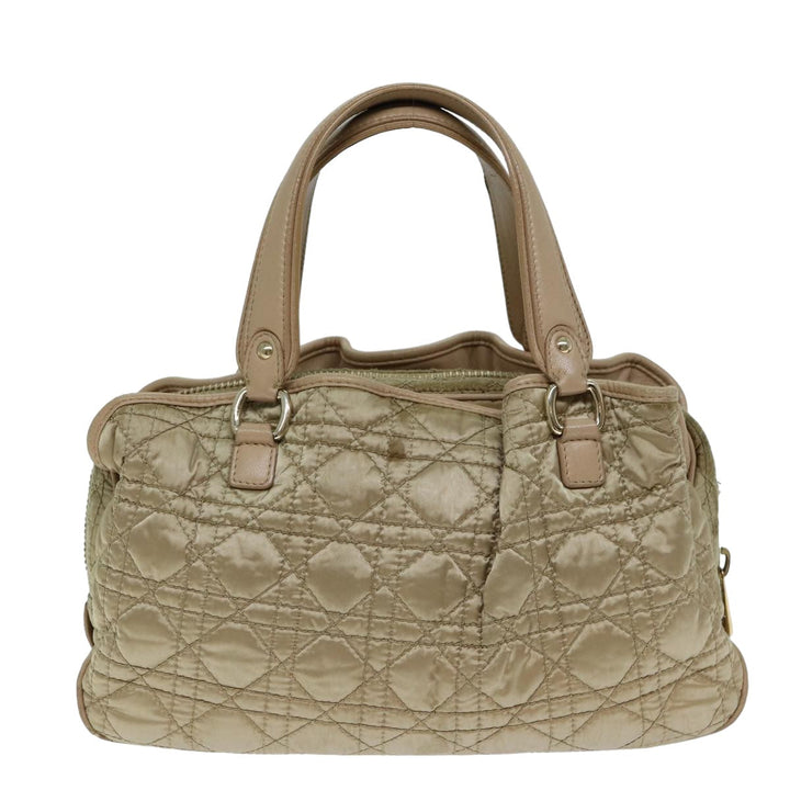 CHRISTIAN Top quality Dior Lady Top quality Dior Canage Hand Bag Nylon Beige Auth bs14404