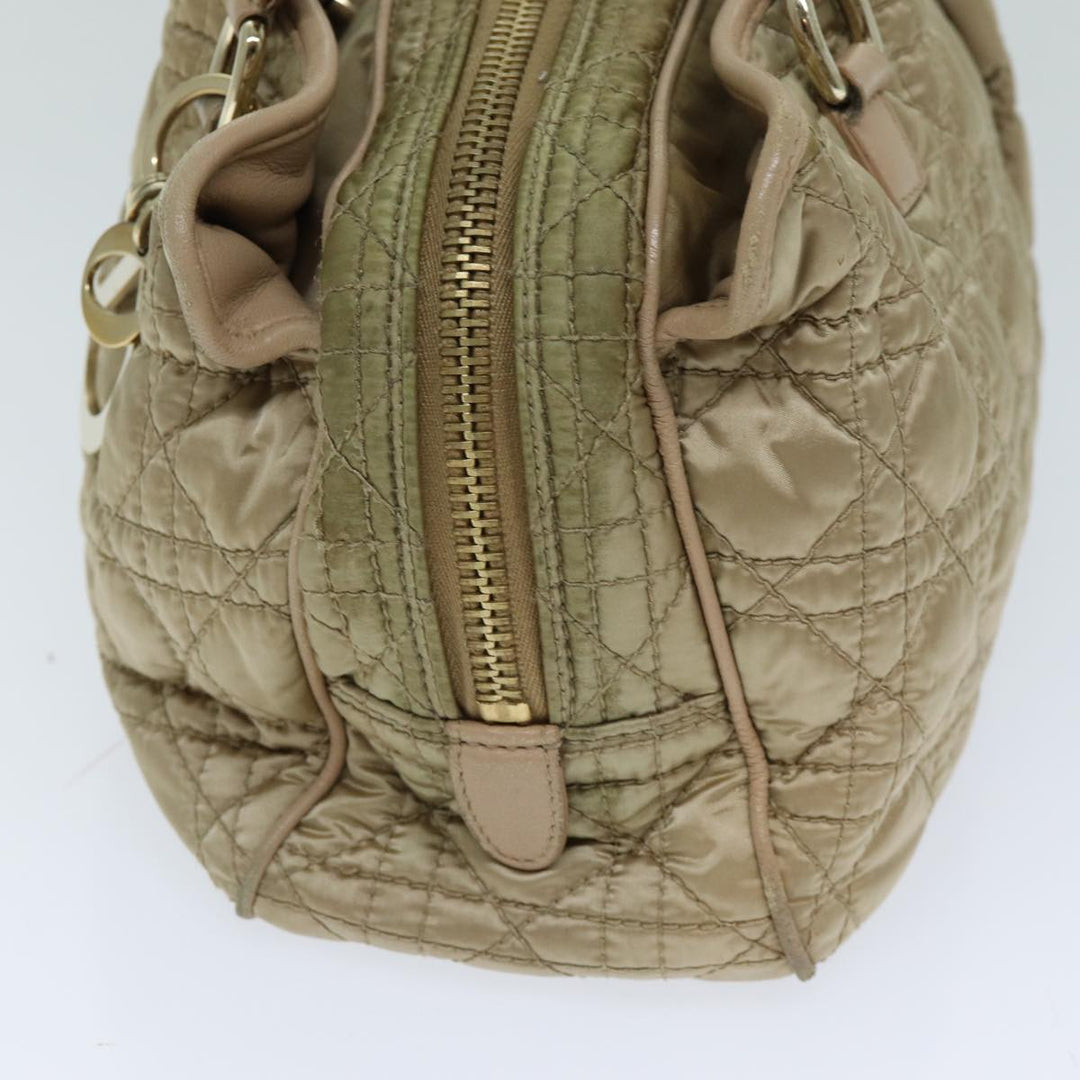 CHRISTIAN Top quality Dior Lady Top quality Dior Canage Hand Bag Nylon Beige Auth bs14404