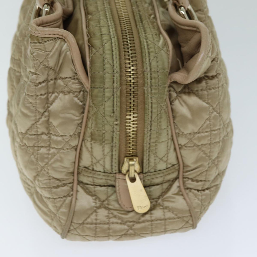 CHRISTIAN Top quality Dior Lady Top quality Dior Canage Hand Bag Nylon Beige Auth bs14404