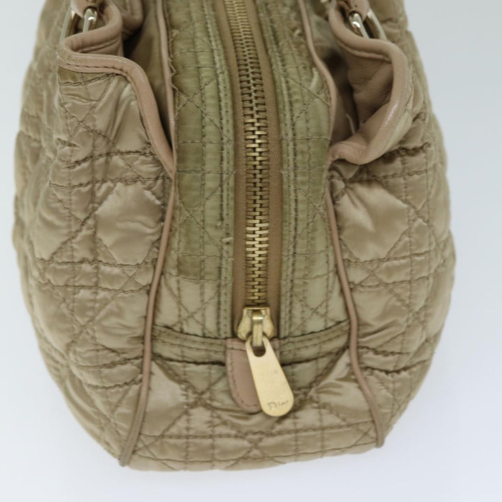 CHRISTIAN Top quality Dior Lady Top quality Dior Canage Hand Bag Nylon Beige Auth bs14404