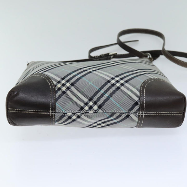 Burberry Nova Check Blue Label Shoulder Bag Nylon Black Auth bs14431