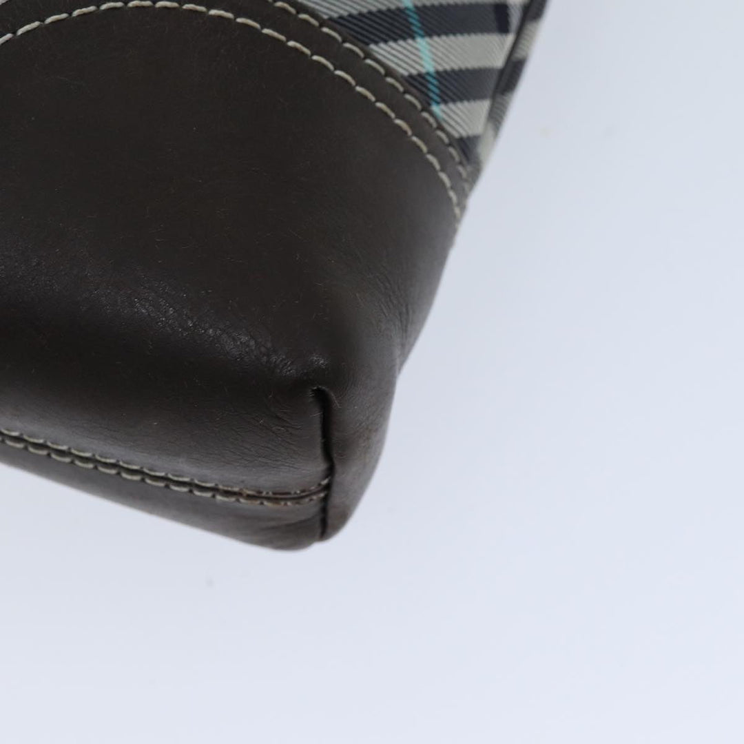 Burberry Nova Check Blue Label Shoulder Bag Nylon Black Auth bs14431