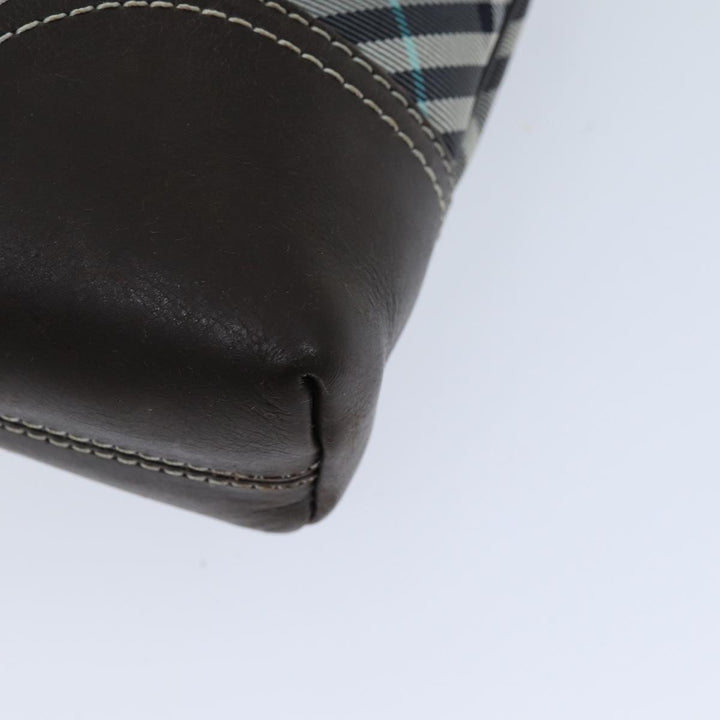 Burberry Nova Check Blue Label Shoulder Bag Nylon Black Auth bs14431