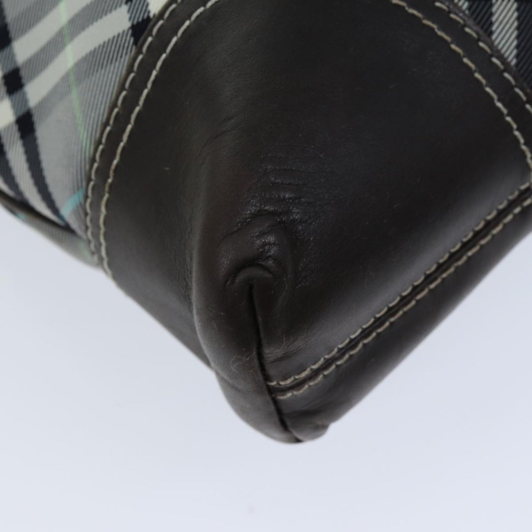 Burberry Nova Check Blue Label Shoulder Bag Nylon Black Auth bs14431