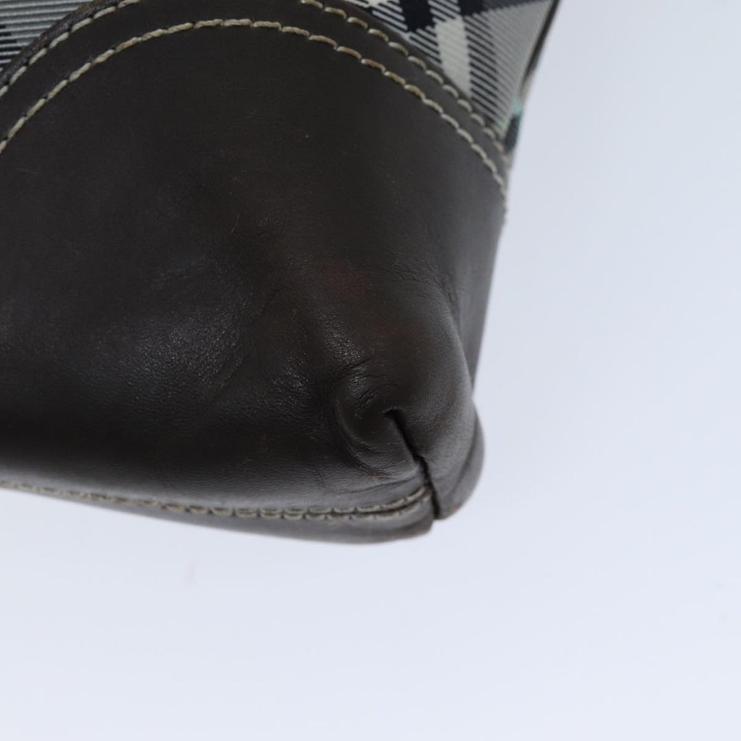 Burberry Nova Check Blue Label Shoulder Bag Nylon Black Auth bs14431