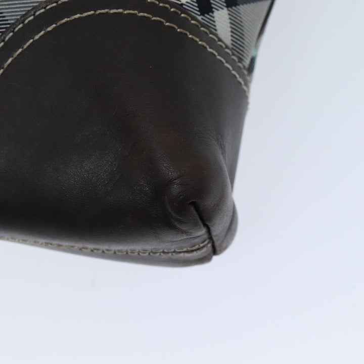 Burberry Nova Check Blue Label Shoulder Bag Nylon Black Auth bs14431