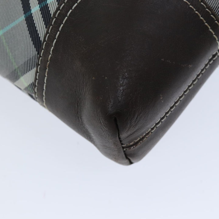 Burberry Nova Check Blue Label Shoulder Bag Nylon Black Auth bs14431