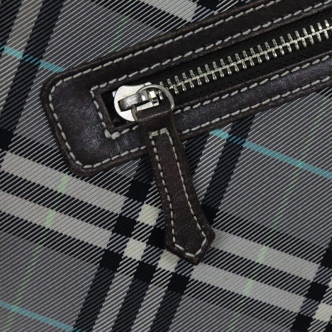 Burberry Nova Check Blue Label Shoulder Bag Nylon Black Auth bs14431