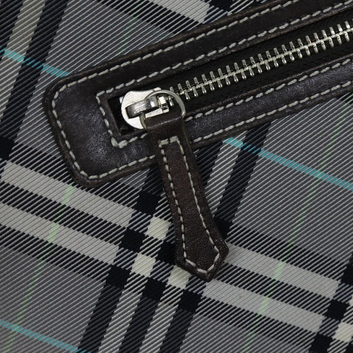 Burberry Nova Check Blue Label Shoulder Bag Nylon Black Auth bs14431