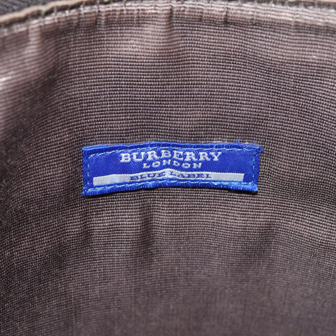 Burberry Nova Check Blue Label Shoulder Bag Nylon Black Auth bs14431