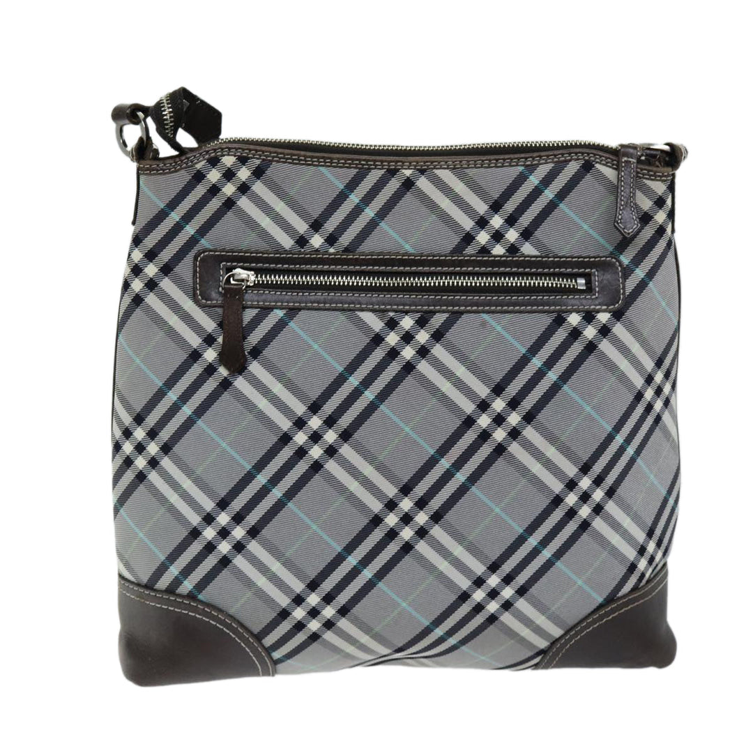 Burberry Nova Check Blue Label Shoulder Bag Nylon Black Auth bs14431