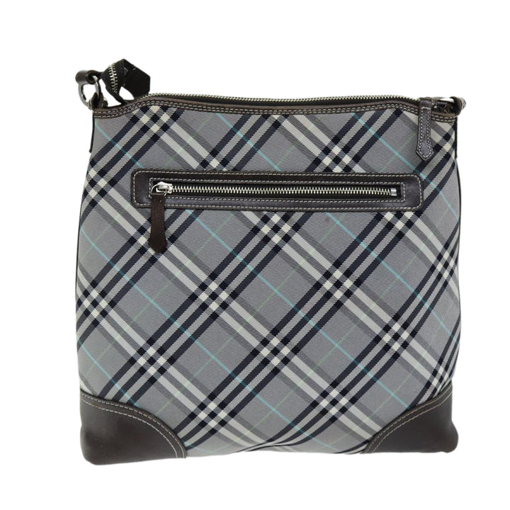 Burberry Nova Check Blue Label Shoulder Bag Nylon Black Auth bs14431