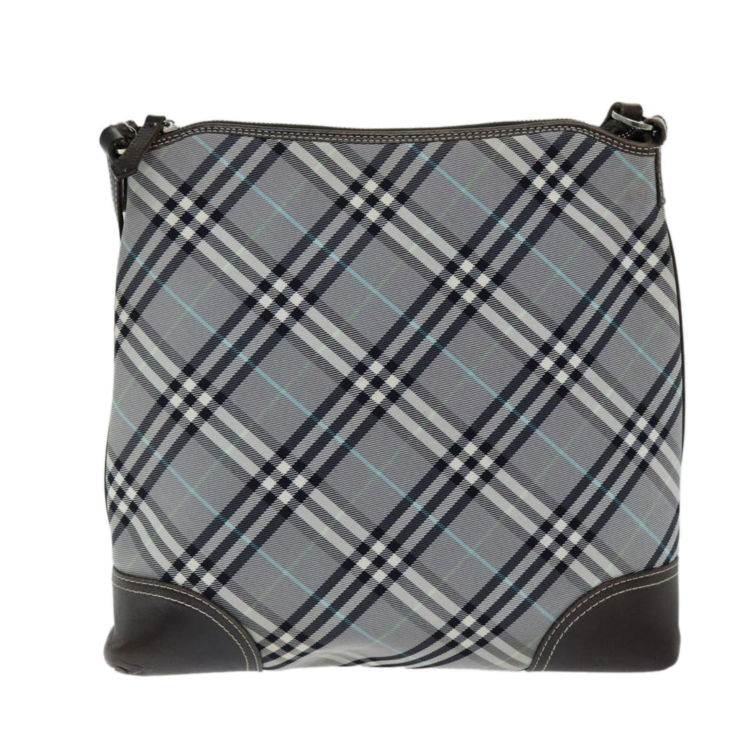 Burberry Nova Check Blue Label Shoulder Bag Nylon Black Auth bs14431
