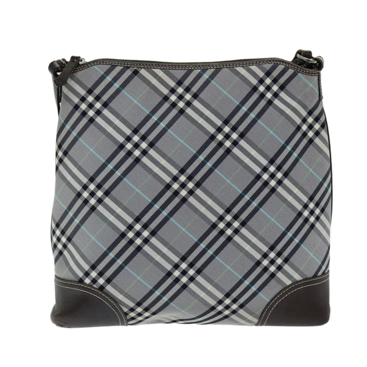 Burberry Nova Check Blue Label Shoulder Bag Nylon Black Auth bs14431