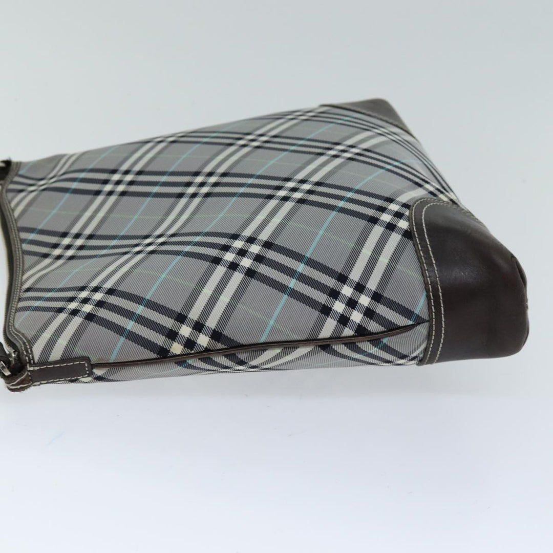 Burberry Nova Check Blue Label Shoulder Bag Nylon Black Auth bs14431