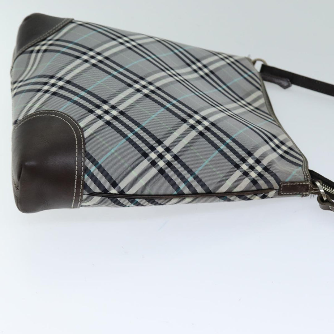 Burberry Nova Check Blue Label Shoulder Bag Nylon Black Auth bs14431