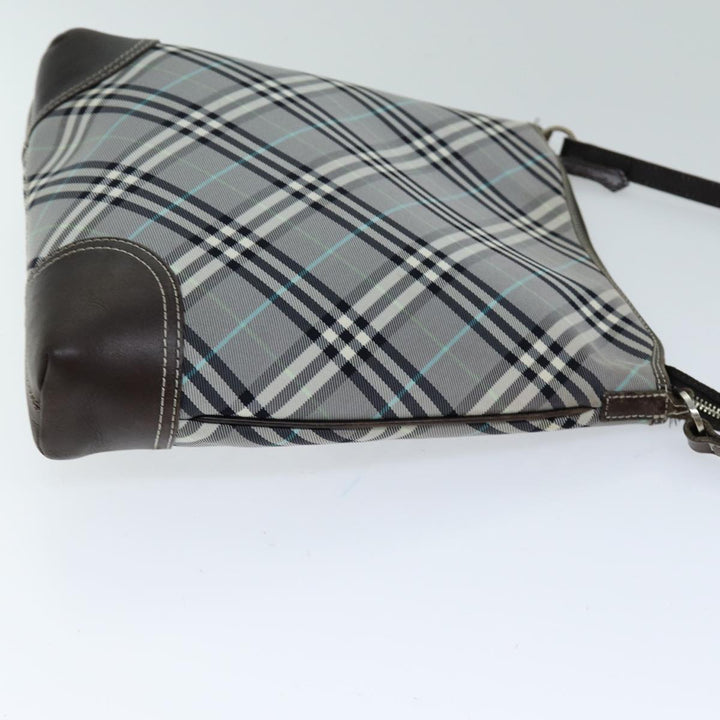 Burberry Nova Check Blue Label Shoulder Bag Nylon Black Auth bs14431