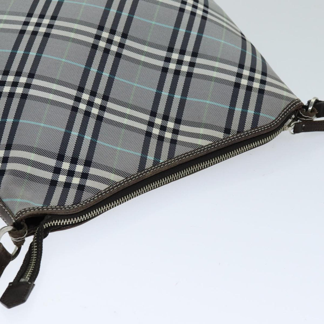 Burberry Nova Check Blue Label Shoulder Bag Nylon Black Auth bs14431