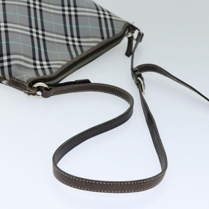 Burberry Nova Check Blue Label Shoulder Bag Nylon Black Auth bs14431