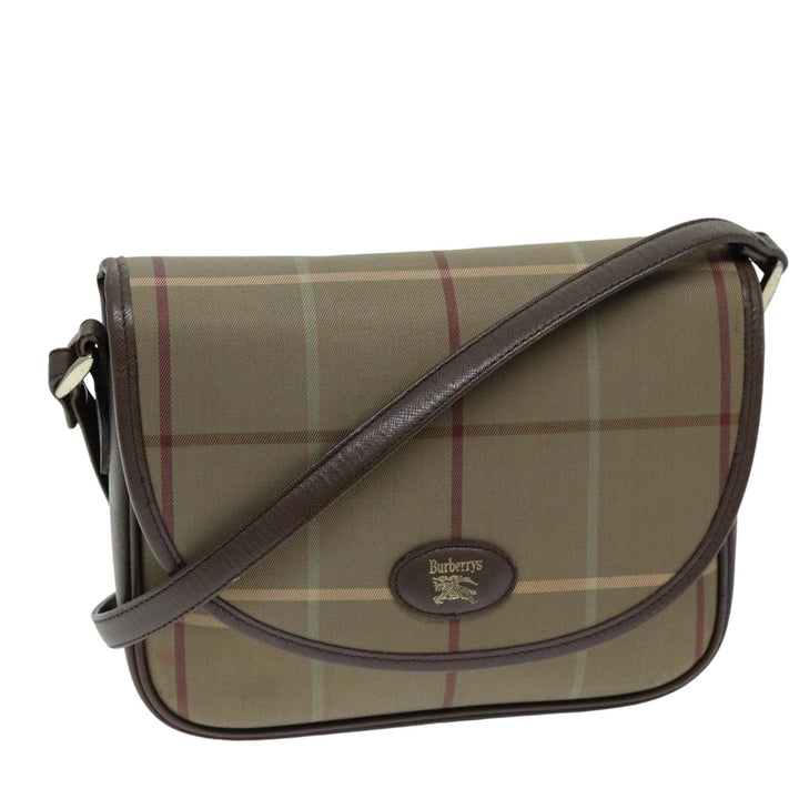 BurberrySs Nova Check Shoulder Bag Canvas Beige Auth bs14432