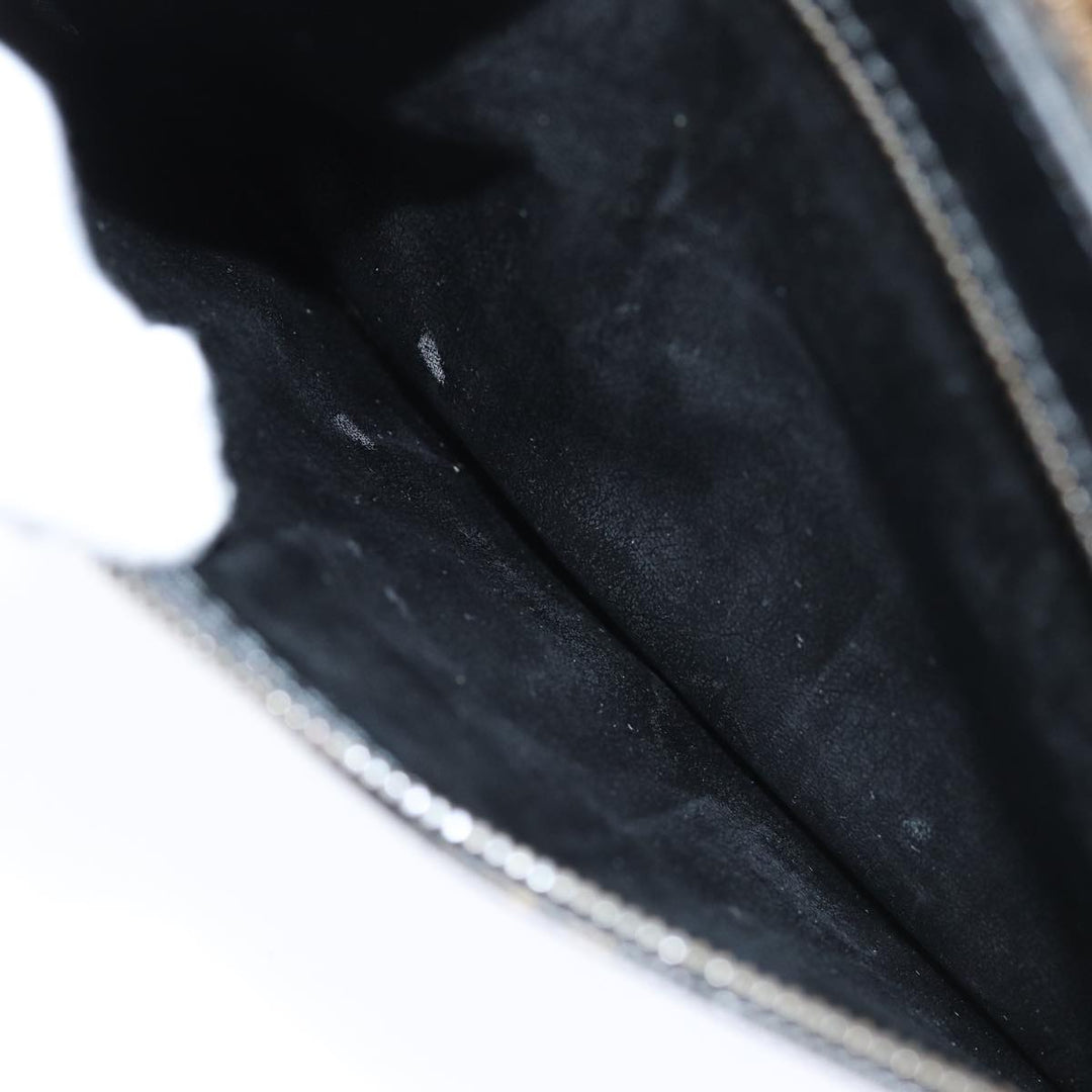 BurberrySs Clutch Bag Leather Black Auth bs14433