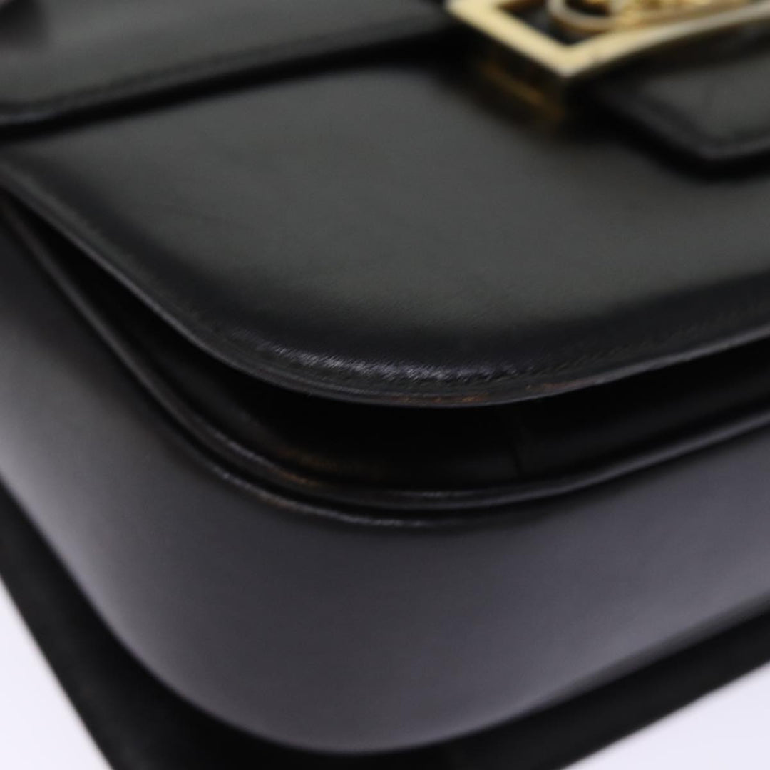 Celine Horse Carriage Shoulder Bag Leather Black  14459