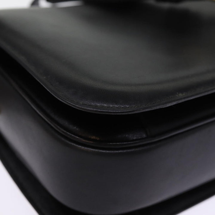 Celine Horse Carriage Shoulder Bag Leather Black  14459