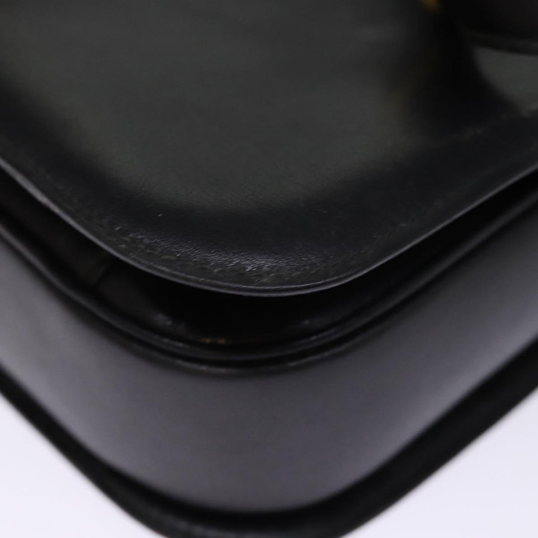 Celine Horse Carriage Shoulder Bag Leather Black  14459