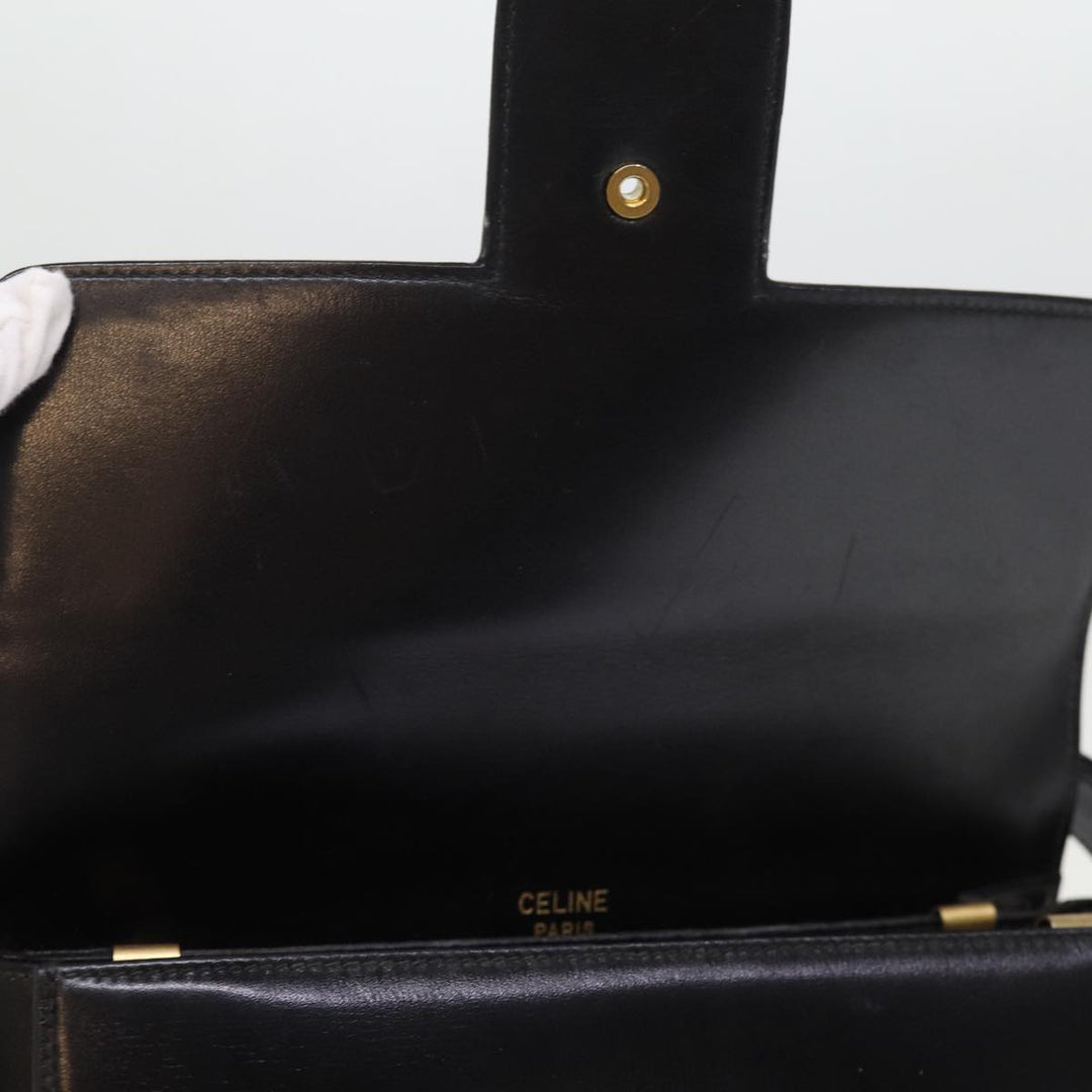 Celine Horse Carriage Shoulder Bag Leather Black  14459